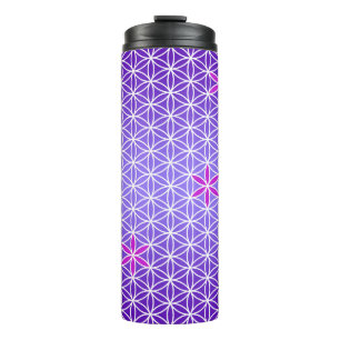 Flower Of Life - stamp seamless pattern - violet Thermal Tumbler