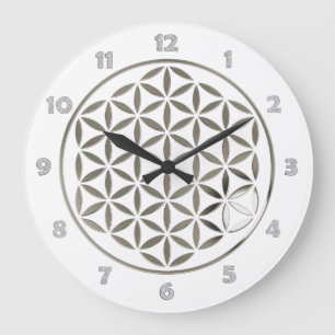 FLOWER OF LIFE stamp silver + clock face numbers