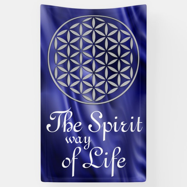 Flower of Life - stamp silver + your backg. & idea Banner (Vertical)