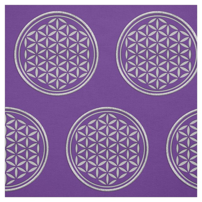 Flower of Life - stamp silver + your backg. & idea Fabric (Swatch)