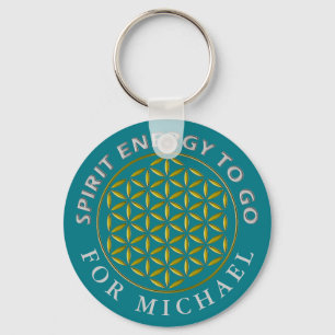 FLOWER OF LIFE - stamp - SPIRIT ENERGY TO GO Key Ring