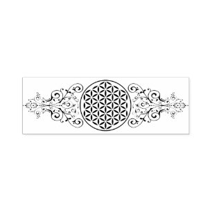 Flower Of Life - stamp vintage ornaments black 1