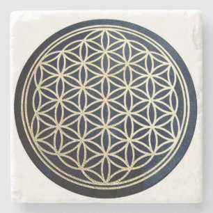 Flower of life stone coaster