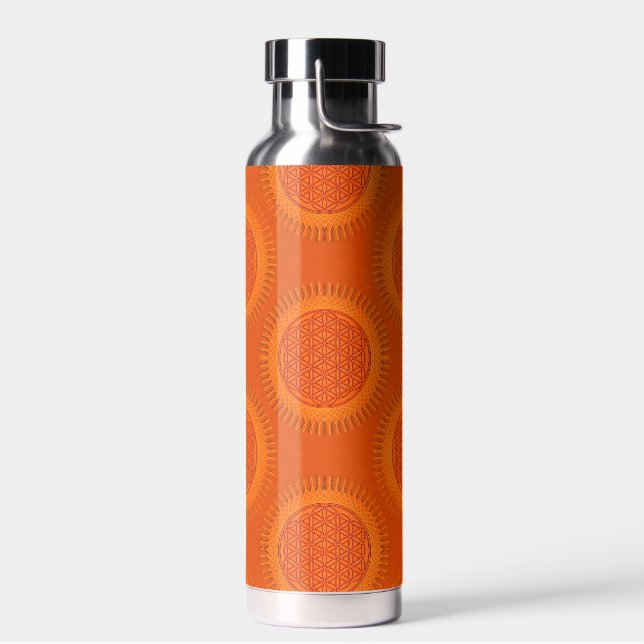Flower Of Life - sun - seamless pattern 1 Water Bottle (Left)