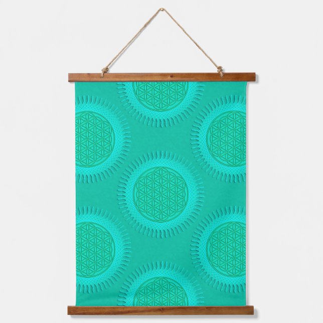 Flower Of Life - sun - seamless pattern 2 Hanging Tapestry (Front)