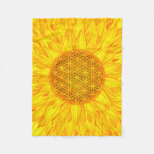 Flower of Life -Sunflower #3 Fleece Blanket