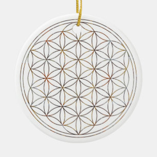 Flower Of Life (V-Elements) Ceramic Tree Decoration