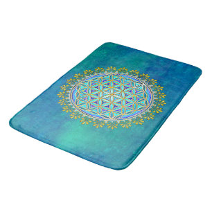 Flower Of Life - Vintage Blossom Ornaments 1 Bath Mat