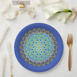 Flower Of Life - Vintage Blossom Ornaments 1 Paper Plate