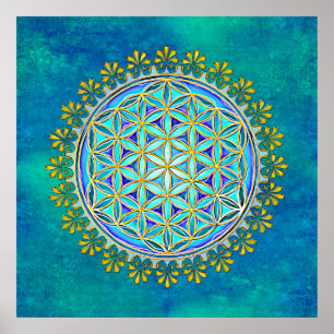 Flower Of Life - Vintage Blossom Ornaments 1 Poster