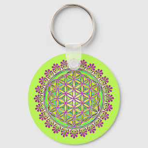 Flower Of Life - Vintage Blossom Ornaments 2 Key Ring