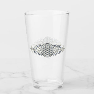 Flower Of Life - Vintage Ornaments blue gold Glass