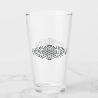 Flower Of Life - Vintage Ornaments blue gold Glass