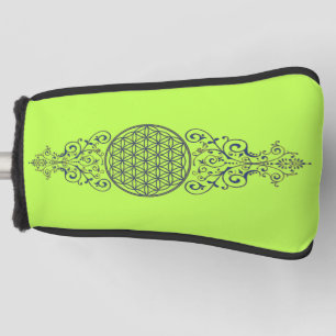 Flower Of Life - Vintage Ornaments blue gold Golf Head Cover