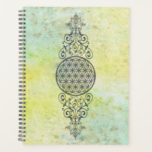 Flower Of Life - Vintage Ornaments blue gold Planner