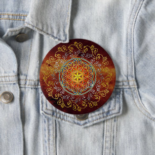 Flower Of Life - Vintage Ornaments Mandala 1 10 Cm Round Badge