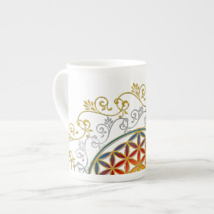 Flower Of Life - Vintage Ornaments Mandala 1 Bone China Mug