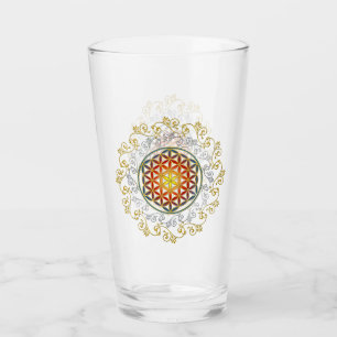 Flower Of Life - Vintage Ornaments Mandala 1 Glass