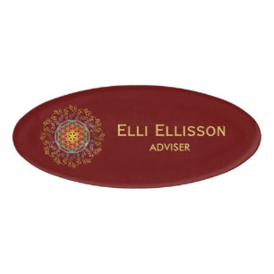 Flower Of Life - Vintage Ornaments Mandala 1 Name Tag