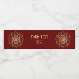 Flower Of Life - Vintage Ornaments Mandala 1 Water Bottle Label