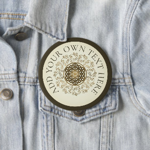 Flower Of Life - Vintage Ornaments Mandala 2 10 Cm Round Badge