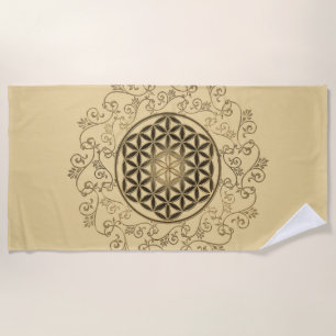 Flower Of Life - Vintage Ornaments Mandala 2 Beach Towel