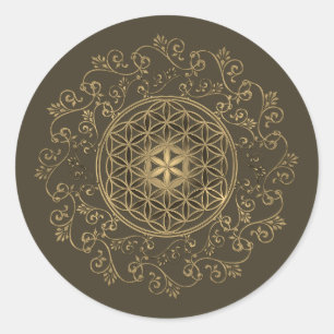 Flower Of Life - Vintage Ornaments Mandala 2 Classic Round Sticker