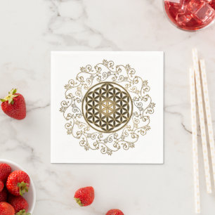 Flower Of Life - Vintage Ornaments Mandala 2 Napkin