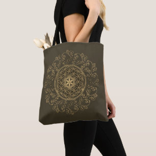 Flower Of Life - Vintage Ornaments Mandala 2 Tote Bag