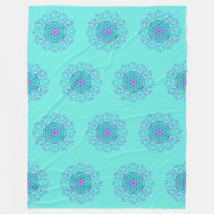 Flower Of Life - Vintage Ornaments Mandala 3 Fleece Blanket