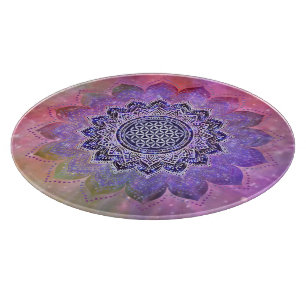 Flower Of Life - Vintage Style Galaxy Space 1 Cutting Board