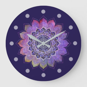 Flower Of Life - Vintage Style Galaxy Space 1 Large Clock
