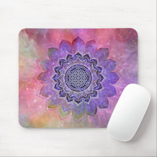 Flower Of Life - Vintage Style Galaxy Space 1 Mouse Pad