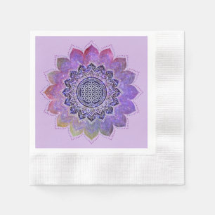 Flower Of Life - Vintage Style Galaxy Space 1 Napkin