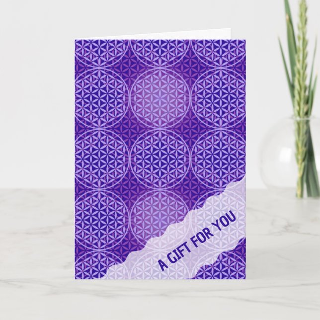 FLOWER OF LIFE - violet lila pattern Card (Front)