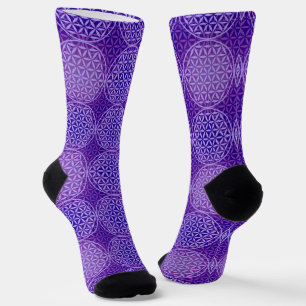 FLOWER OF LIFE - violet lila pattern Socks