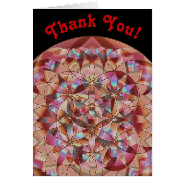Flower of Life Warm Tones~Thank You Cards (Front)
