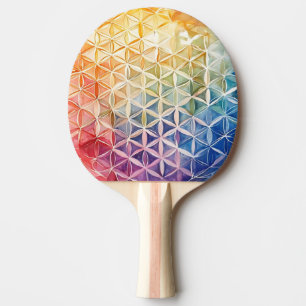 Flower of Life - Watercolor Painting Ping Pong Paddle