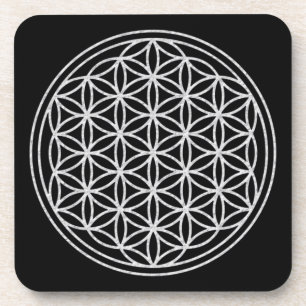 FLOWER OF LIFE - white Coaster
