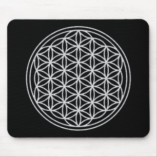 FLOWER OF LIFE - white Mouse Pad