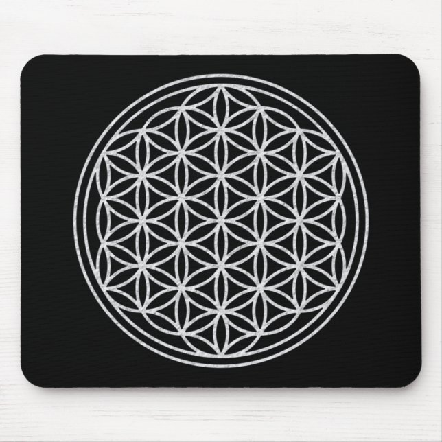 FLOWER OF LIFE - white Mouse Pad (Front)