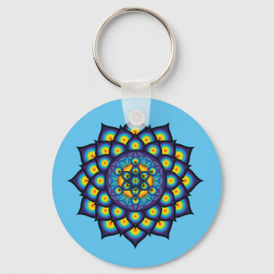 Flower of Life with Metatron's Cube Key Ring