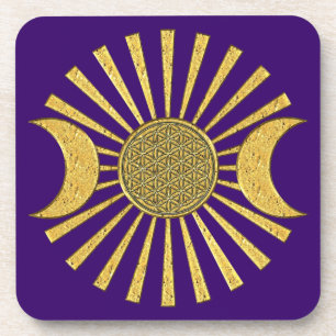 Flower Of Life with Moon Coaster