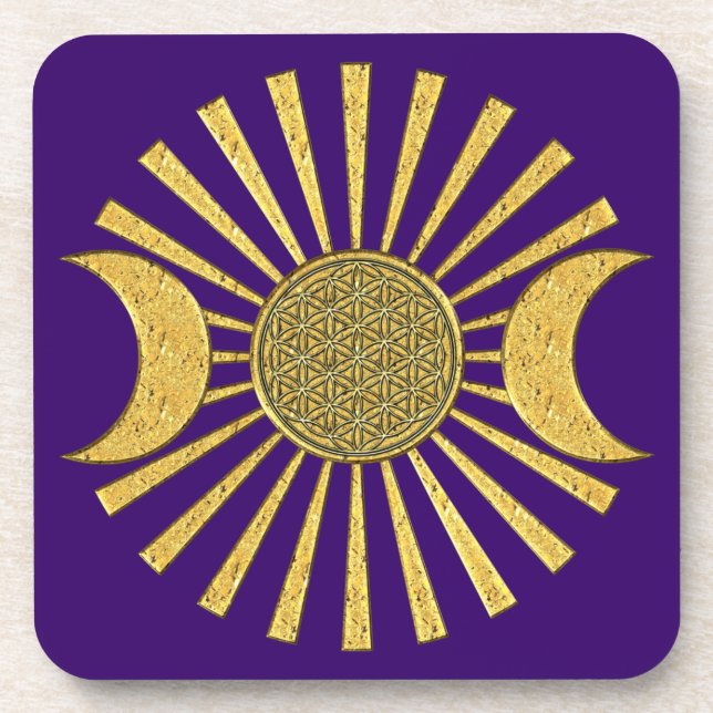 Flower Of Life with Moon Coaster (Front)