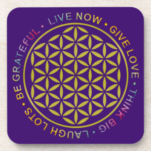 Flower Of Life with Rules Of Life Coaster