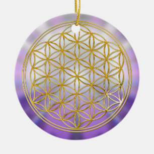 Flower Of Life Yantra Ceramic Ornament