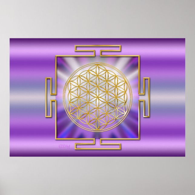 Flower Of Life Yantra Poster (Front)