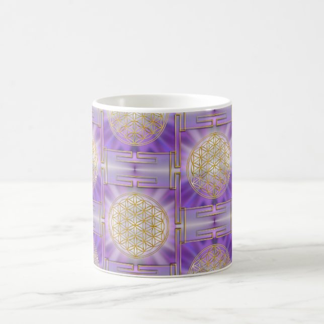 FLOWER OF LIFE - Yantra seamless pattern Coffee Mug (Center)