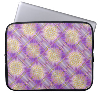 FLOWER OF LIFE - Yantra seamless pattern  Laptop Sleeve