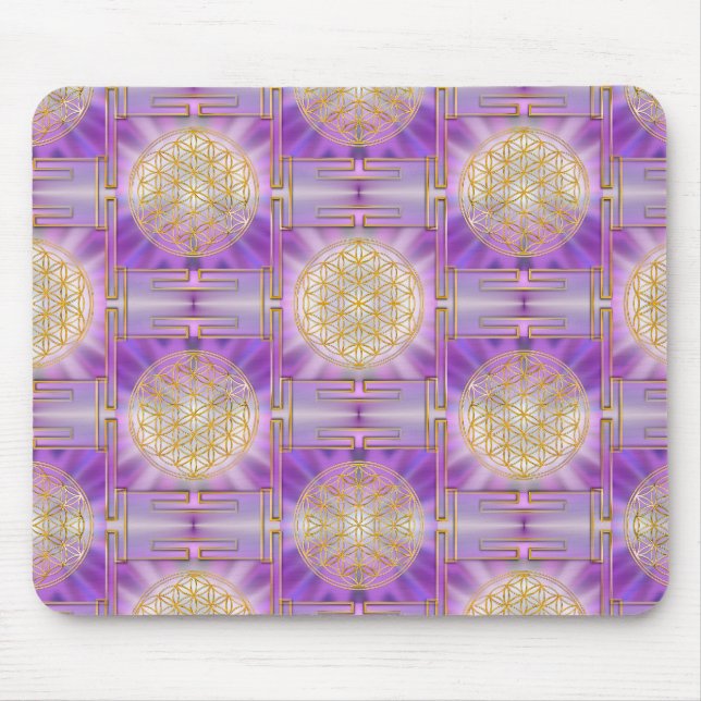 FLOWER OF LIFE - Yantra seamless pattern Mouse Pad (Front)